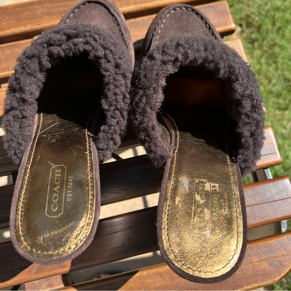 COACH Y2K Idyle Suede Platform Clogs Mules 9 - Picture 4 of 9
